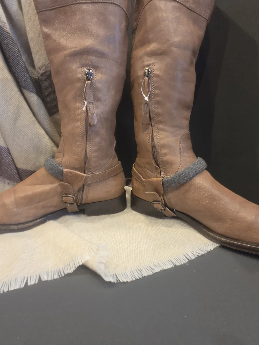 I DIED!! Brunello Cucinelli Brown Leather Riding Boots $2600